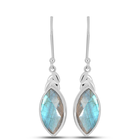 Brincos de Prata com Labradorite