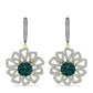 Brincos de Prata com Banho de Ouro com Drusy Verde e Topázio Branco  Contraste: Cabeca de Veado (800)