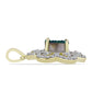 Pendente de Prata com Banho de Ouro com Drusy Verde e Topázio Branco