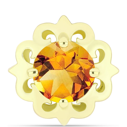 Pendente de Prata com Banho de Ouro com Citrino Dourado do Rio Grande