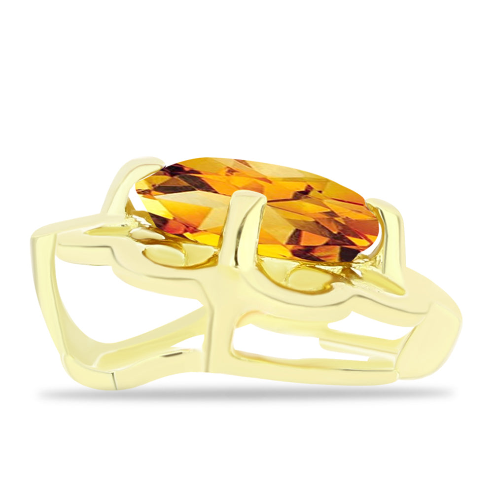 Pendente de Prata com Banho de Ouro com Citrino Dourado do Rio Grande