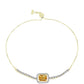 Pulseira de Prata com Banho de Ouro com Citrino Dourado do Rio Grande e Topázio Branco  Contraste: Cabeca de Veado (800)