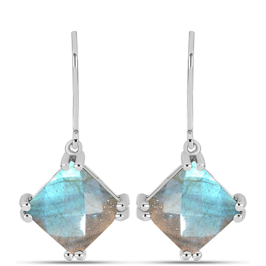 Brincos de Prata com Labradorite