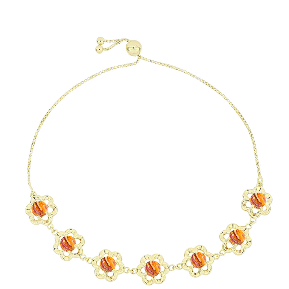 Pulseira de Prata com Banho de Ouro com Concha Pata de Leões  Contraste: Cabeca de Veado (800) 1 