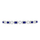 Pulseira de Prata com Safira Azul Australiana e Topázio Branco  Contraste: Cabeca de Veado (800)