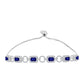 Pulseira de Prata com Safira Azul Australiana e Topázio Branco  Contraste: Cabeca de Veado (800)