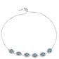 Pulseira de Prata com Labradorite e Topázio Branco  Contraste: Cabeca de Veado (800)