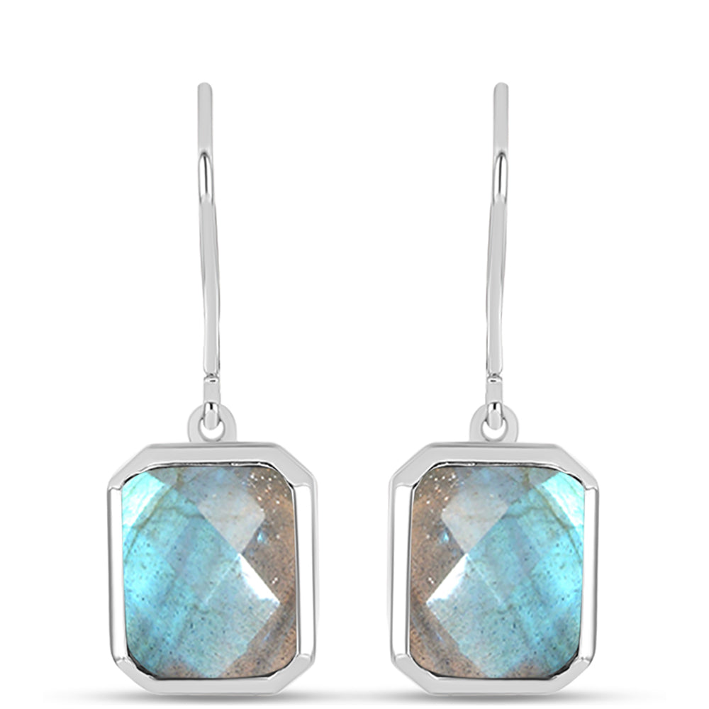 Brincos de Prata com Labradorite