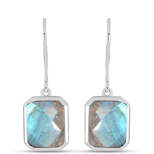 Brincos de Prata com Labradorite
