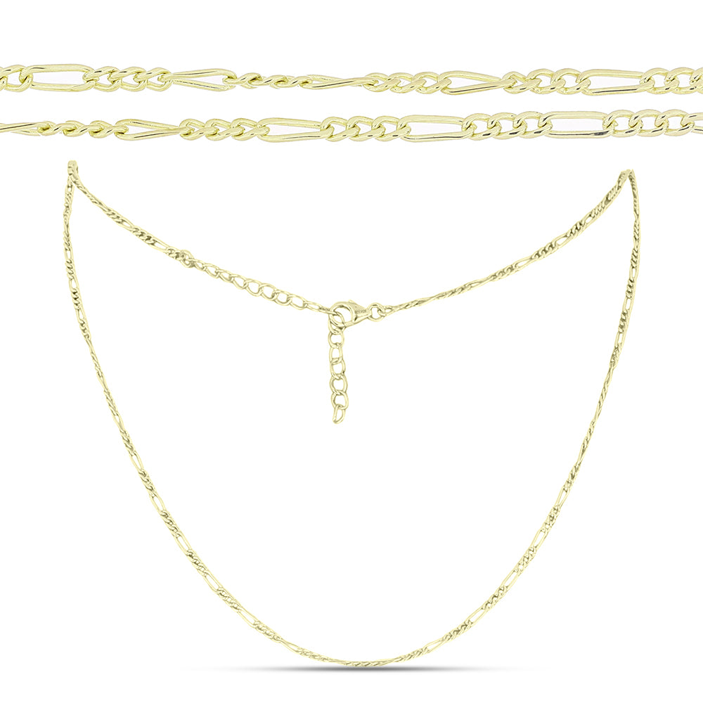 Corrente de Prata com Banho de Ouro  Contraste: Cabeca de Veado (800)