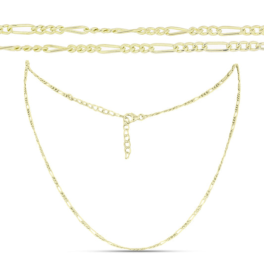 Corrente de Prata com Banho de Ouro  Contraste: Cabeca de Veado (800)