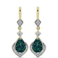 Brincos de Prata com Banho de Ouro com Drusy Verde e Topázio Branco