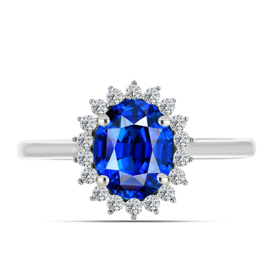 Anel de Prata com Safira Azul Australiana e Topázio Branco