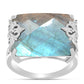 Anel de Prata com Labradorite  Contraste: Cabeca de Veado (800)