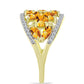 Anel de Prata com Banho de Ouro com Citrino Dourado do Rio Grande e Topázio Branco  Contraste: Cabeca de Veado (800)