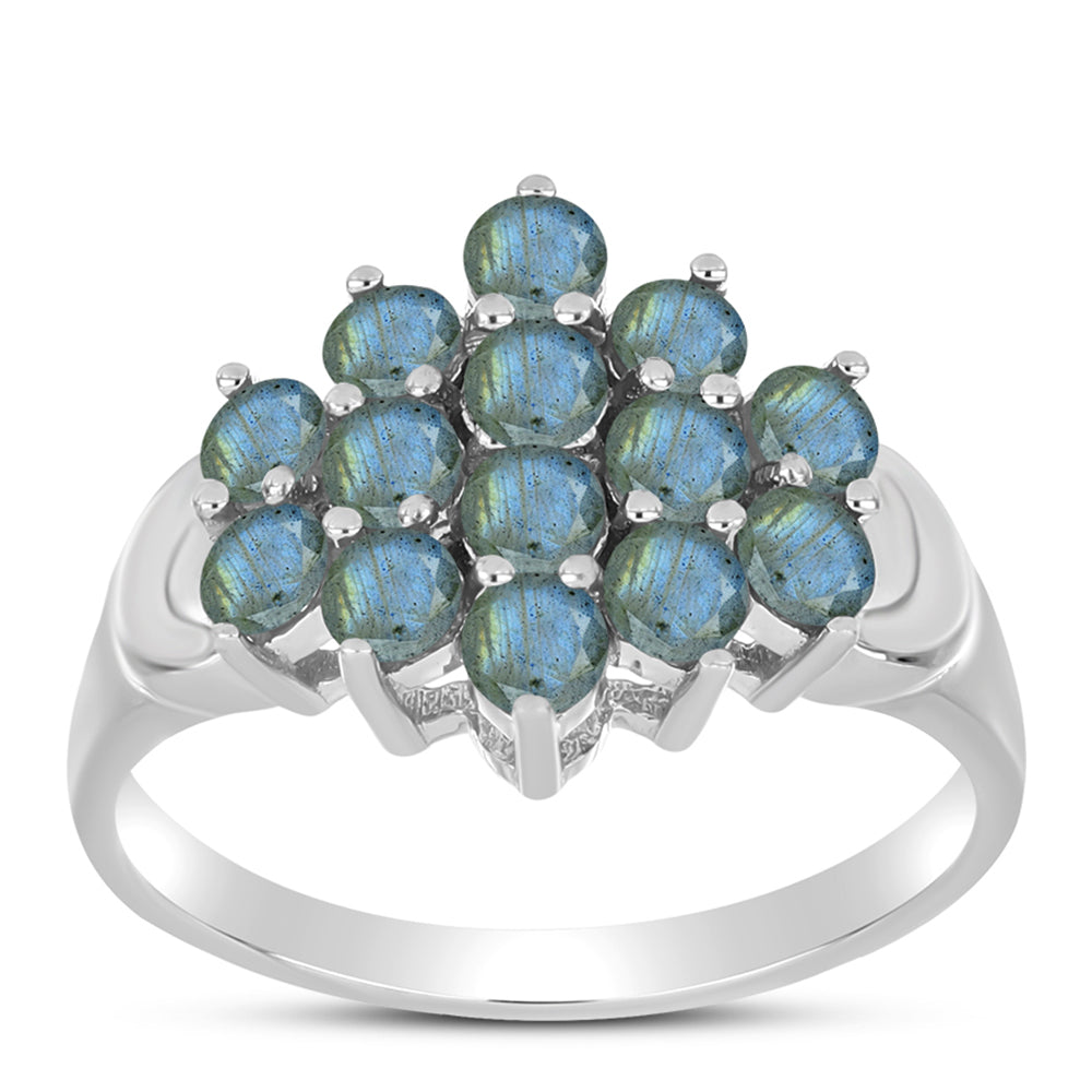 Anel de Prata com Labradorite  Contraste: Cabeca de Veado (800)