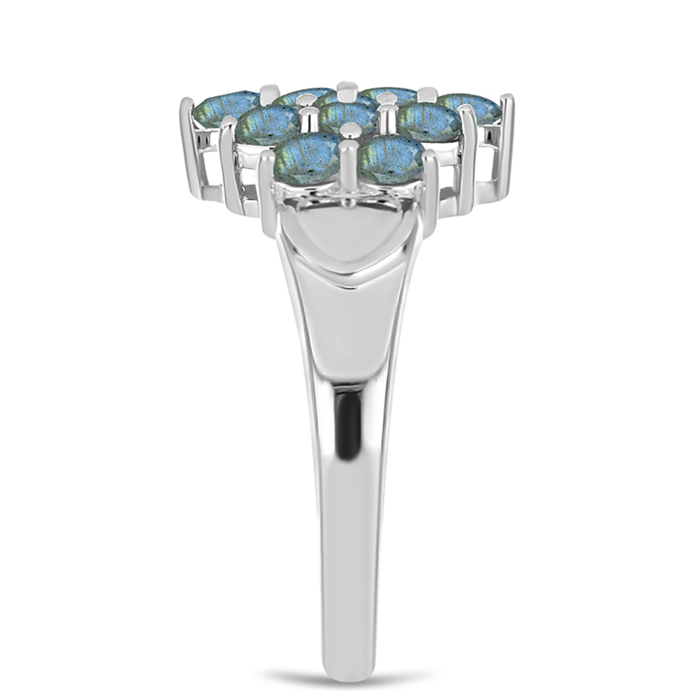 Anel de Prata com Labradorite  Contraste: Cabeca de Veado (800)