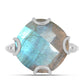 Anel de Prata com Labradorite  Contraste: Cabeca de Veado (800)