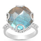 Anel de Prata com Labradorite  Contraste: Cabeca de Veado (800)