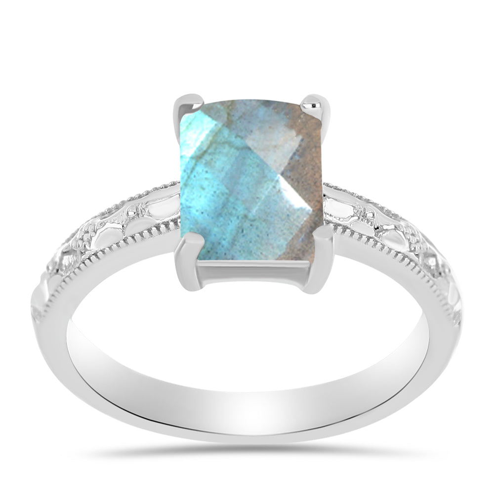 Anel de Prata com Labradorite 3 