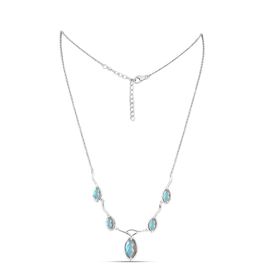 Colar de Prata com Labradorite  Contraste: Cabeca de Veado (800)