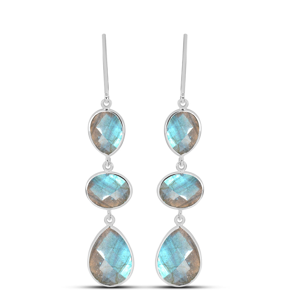 Brincos de Prata com Labradorite 1 