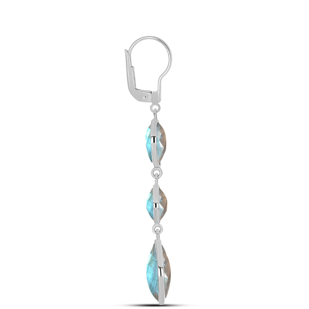 Brincos de Prata com Labradorite 2 