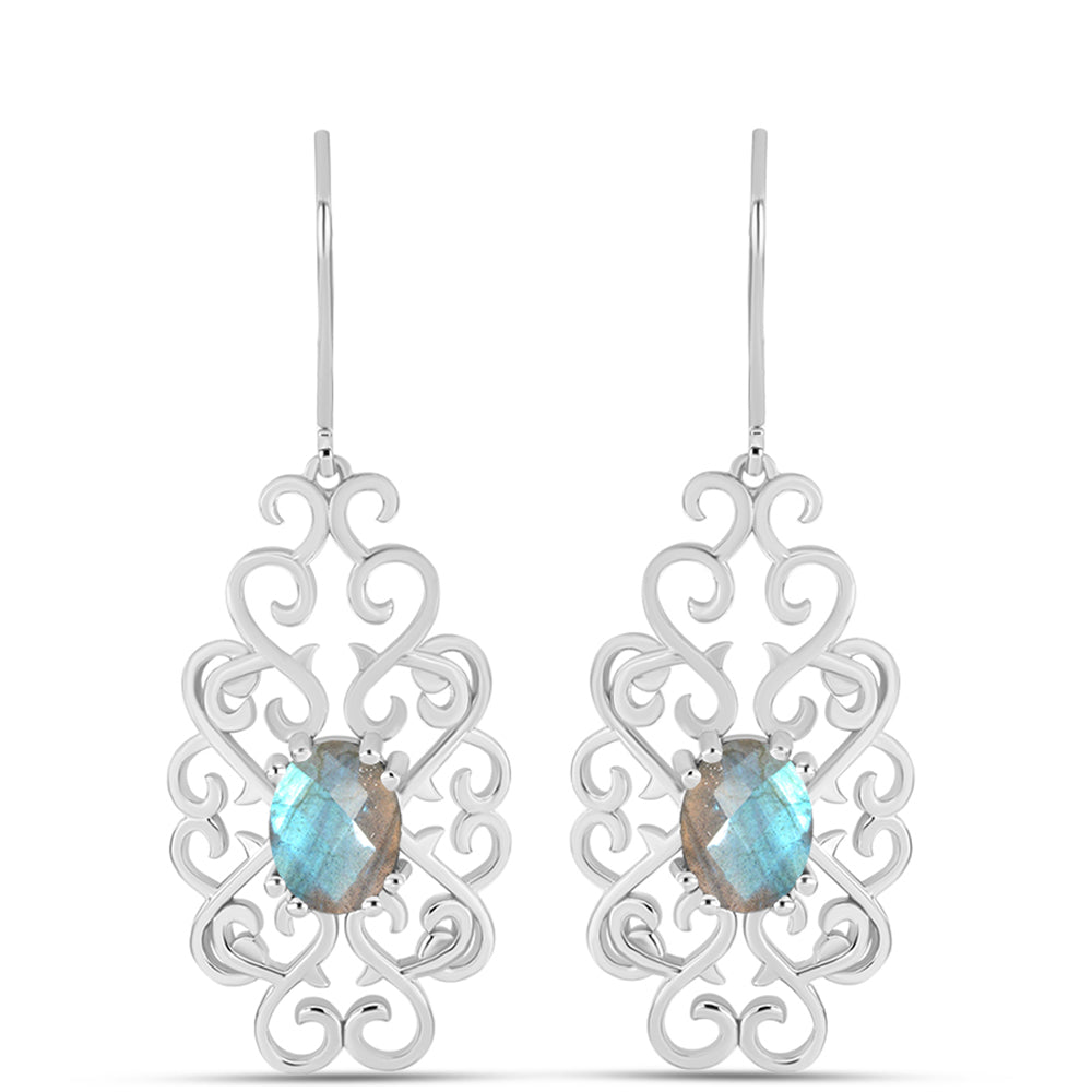 Brincos de Prata com Labradorite 1 