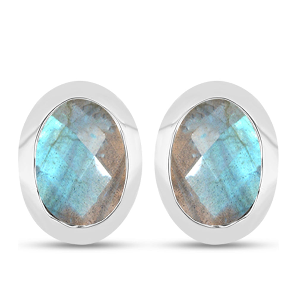 Brincos de Prata com Labradorite