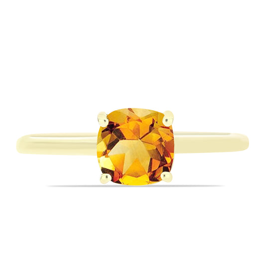 Anel de Prata com Banho de Ouro com Citrino Dourado do Rio Grande