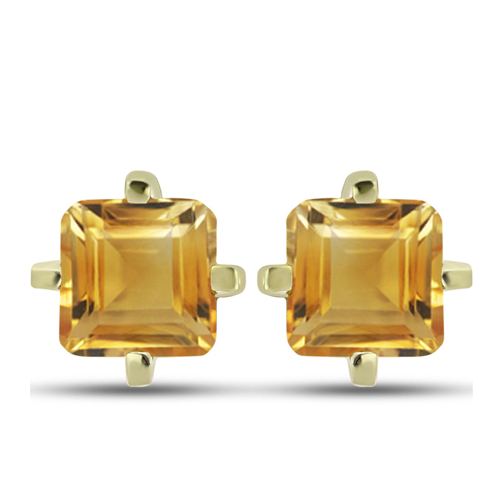 Brincos de Prata com Banho de Ouro com Citrino Dourado do Rio Grande
