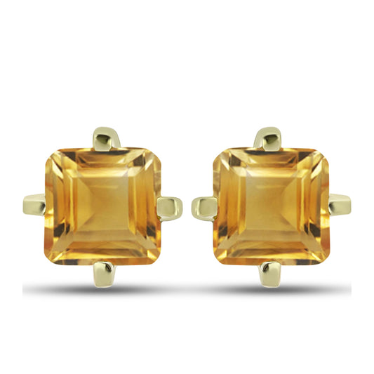 Brincos de Prata com Banho de Ouro com Citrino Dourado do Rio Grande