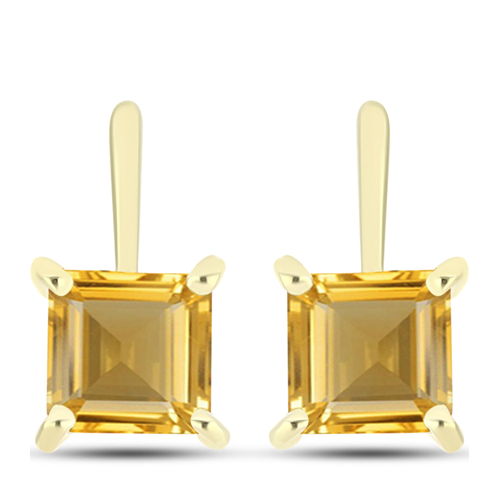 Brincos de Prata com Banho de Ouro com Citrino Dourado do Rio Grande
