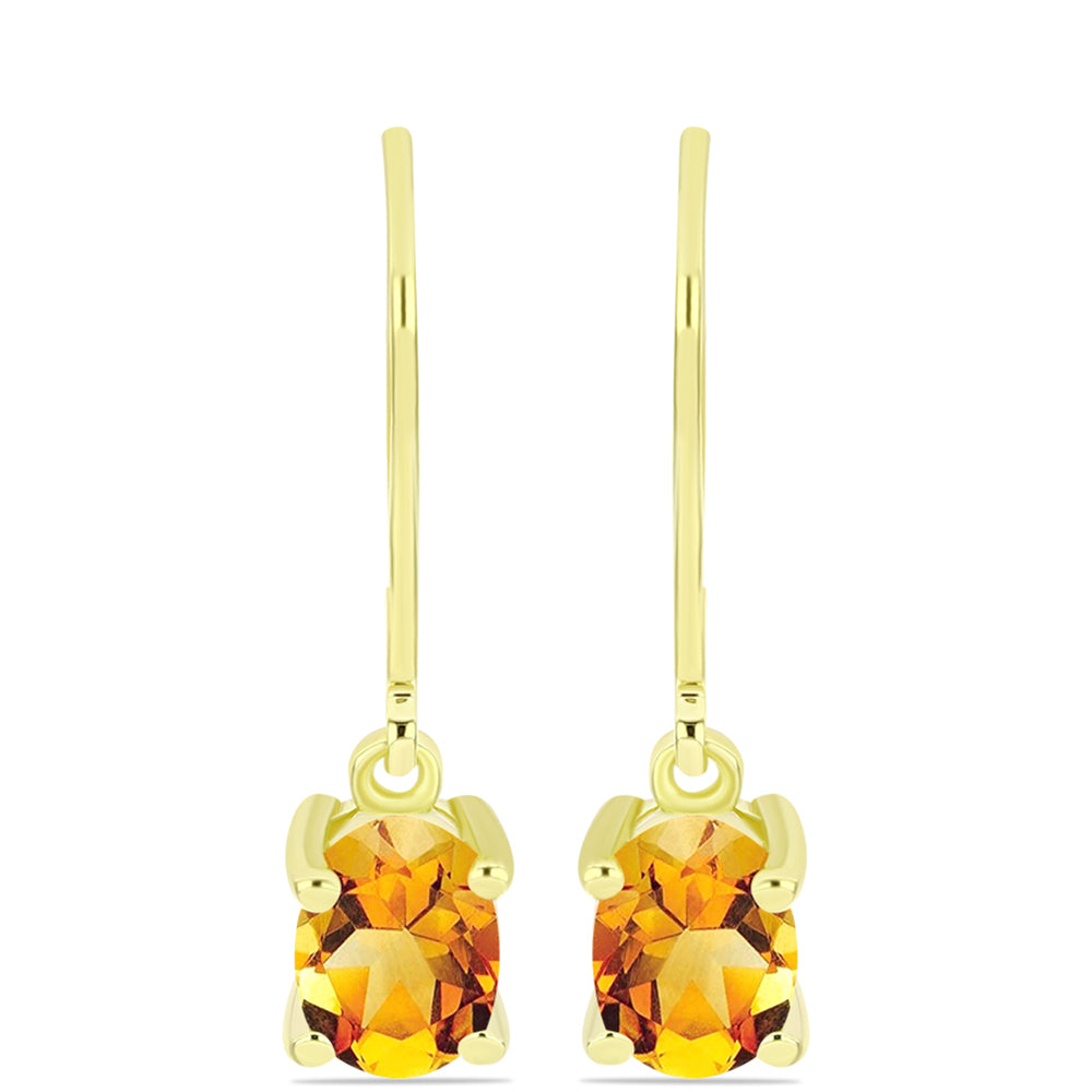 Brincos de Prata com Banho de Ouro com Citrino Dourado do Rio Grande 1 
