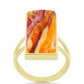 Anel de Prata com Banho de Ouro com Concha Pata de Leões  Contraste: Cabeca de Veado (800)