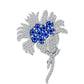 Alfinete de Prata com Safira Azul Australiana e Topázio Branco  Contraste: Cabeca de Veado (800)