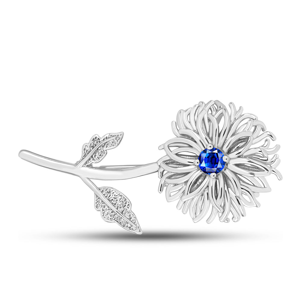 Alfinete de Prata com Safira Azul Australiana  Contraste: Cabeca de Veado (800)
