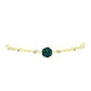 Pulseira de Prata com Banho de Ouro com Drusy Verde e Topázio Branco  Contraste: Cabeca de Veado (800)