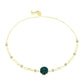 Pulseira de Prata com Banho de Ouro com Drusy Verde e Topázio Branco  Contraste: Cabeca de Veado (800)