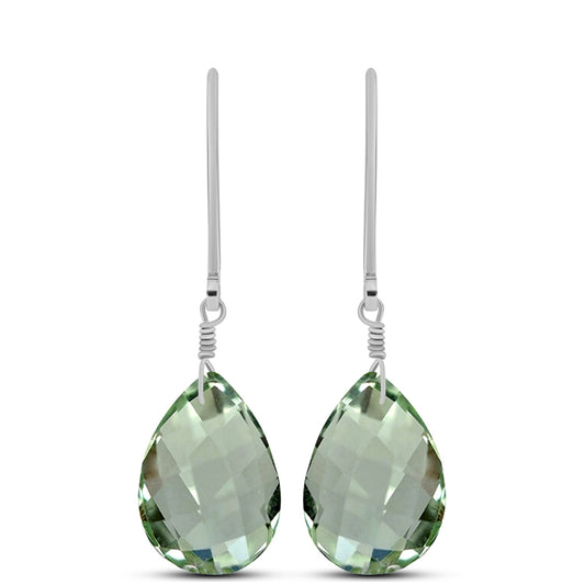 Brincos de Prata com Ametista Verde