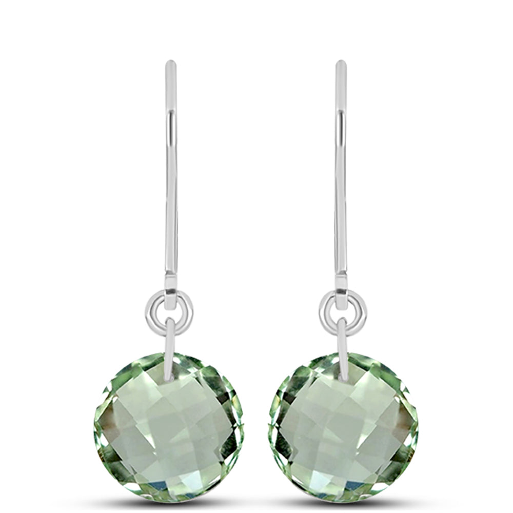 Brincos de Prata com Ametista Verde