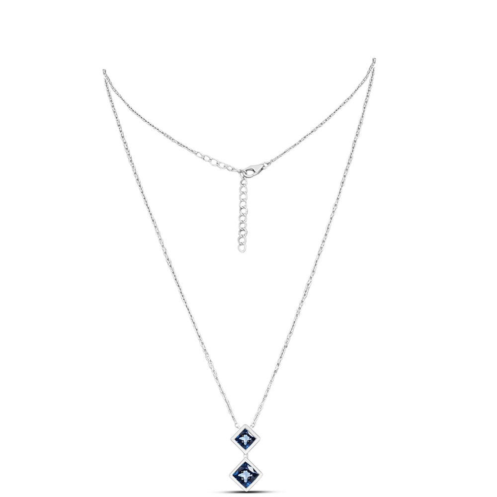 Colar de Prata com Topázio Azul de Londres  Contraste: Cabeca de Veado (800)