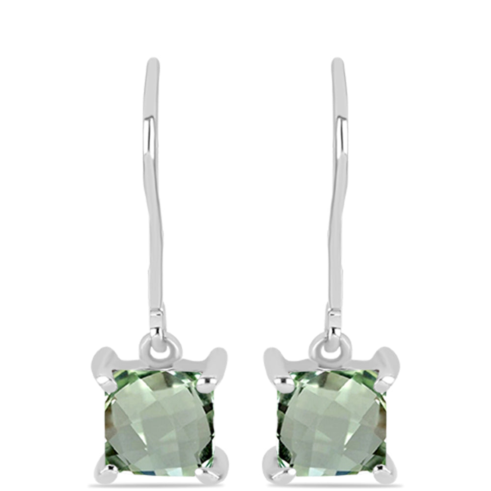 Brincos de Prata com Ametista Verde 1 