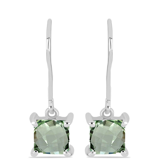 Brincos de Prata com Ametista Verde