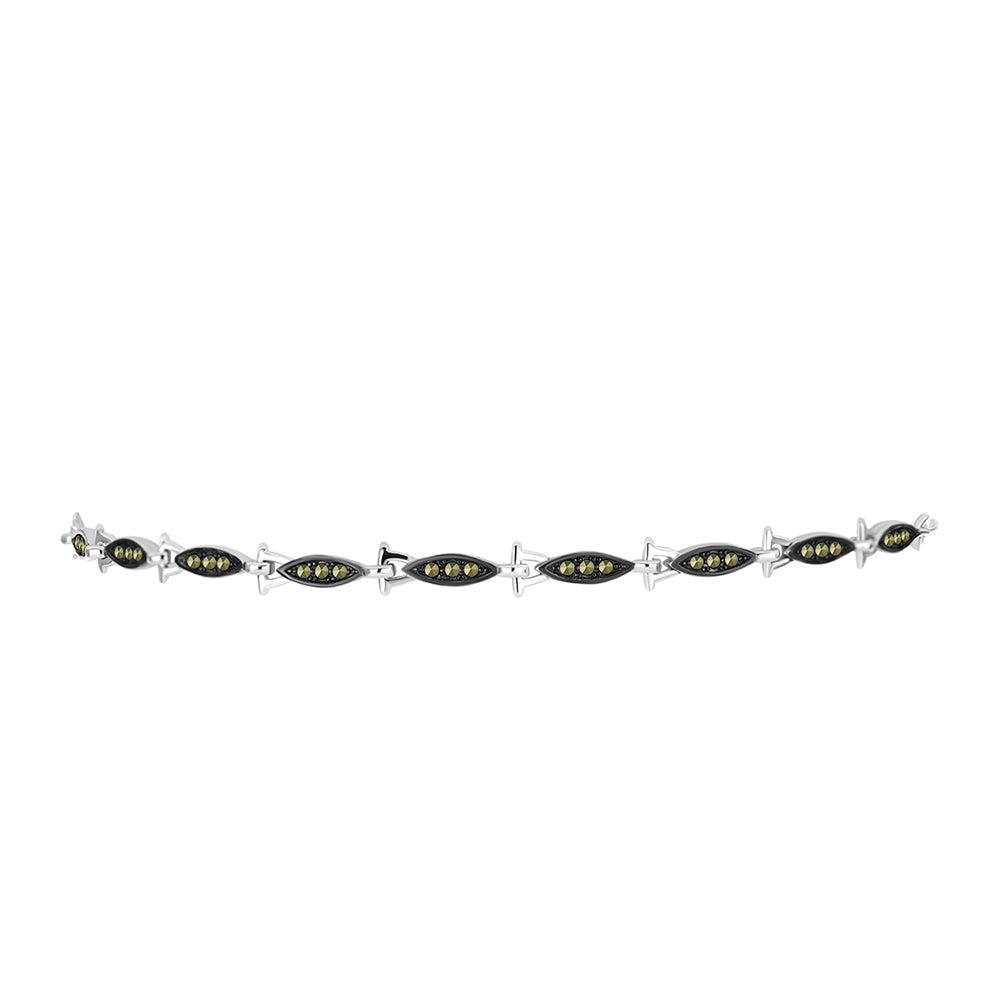 Pulseira de Prata com Marcassite Austriaco  Contraste: Cabeca de Veado (800) 2 