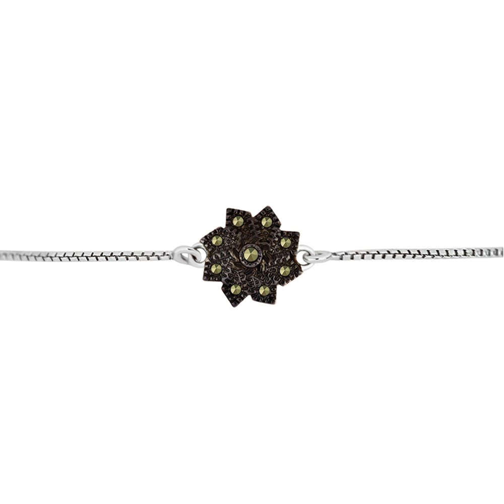 Pulseira de Prata com Marcassite Austriaco  Contraste: Cabeca de Veado (800) 2 