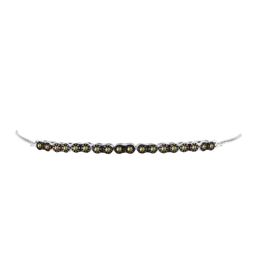 Pulseira de Prata com Marcassite Austriaco  Contraste: Cabeca de Veado (800) 2 