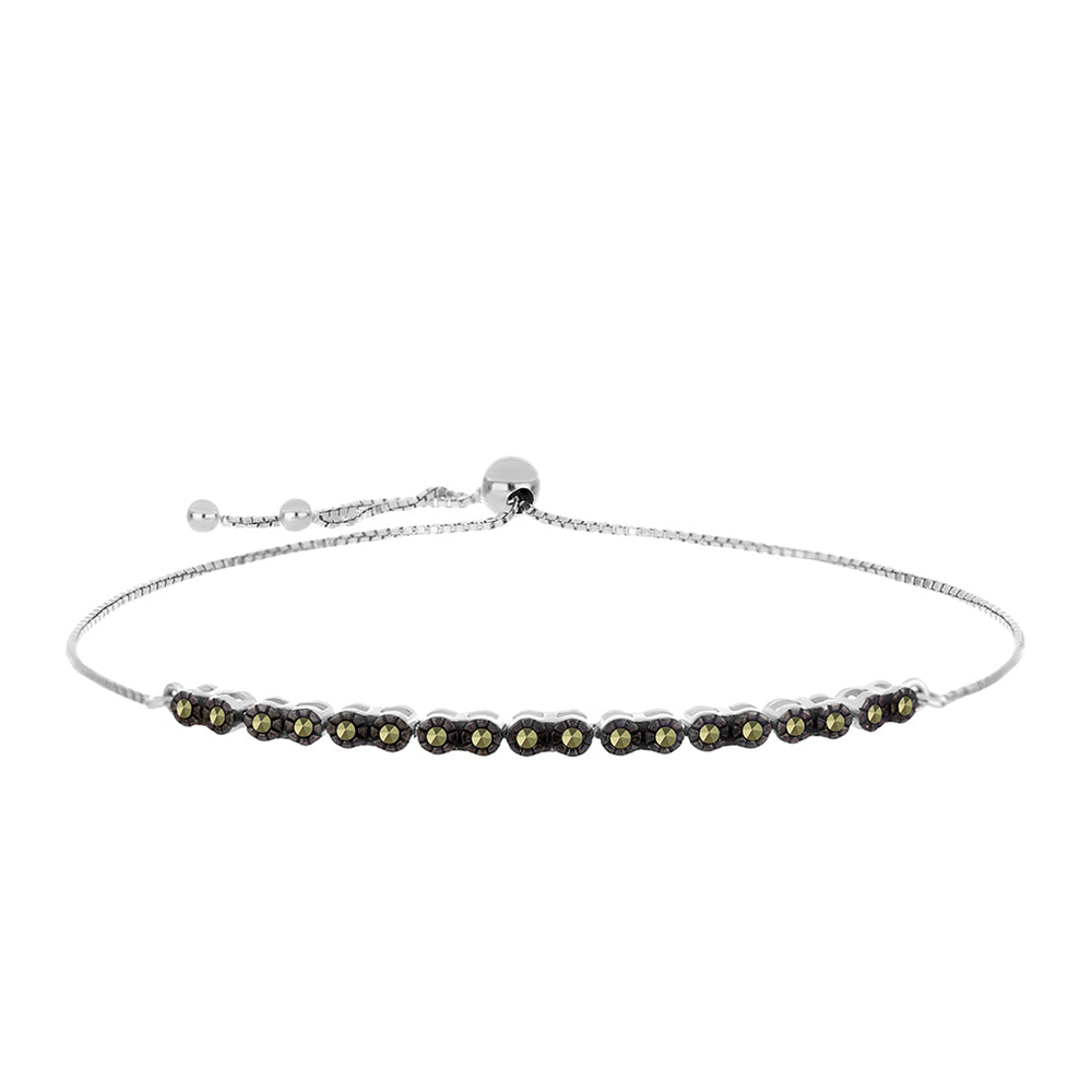 Pulseira de Prata com Marcassite Austriaco  Contraste: Cabeca de Veado (800) 1 