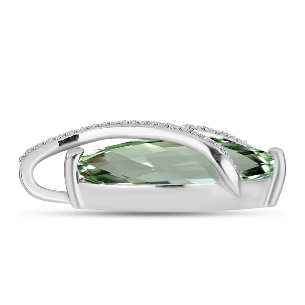 Pendente de Prata com Ametista Verde e Topázio Branco