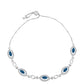 Pulseira de Prata com Topázio Azul de Londres e Topázio Branco  Contraste: Cabeca de Veado (800)